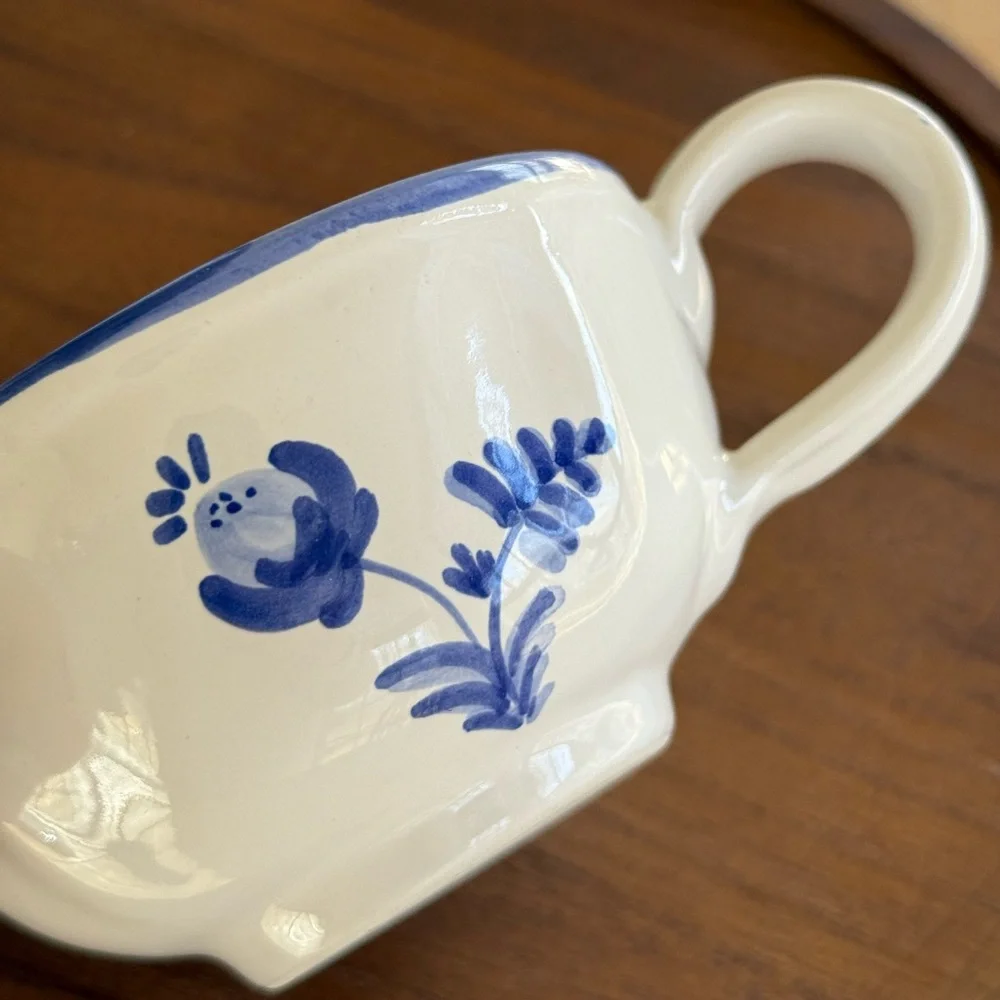 Crate&Barrel Blue and White Laura Cup and Saucer